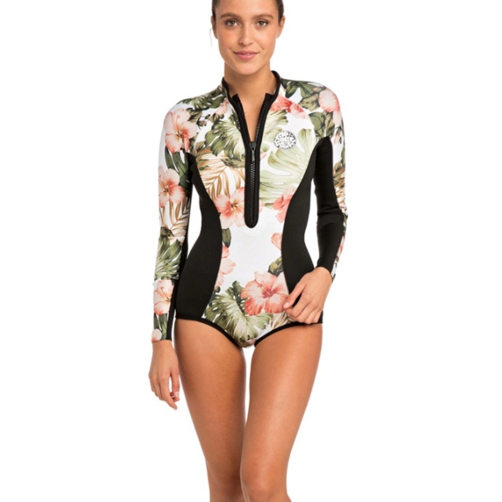 Rip Curl 🌺🌿 Womens G-Bomb 1mm Long Sleeve Wetsuit swimsuit rash guard size 8